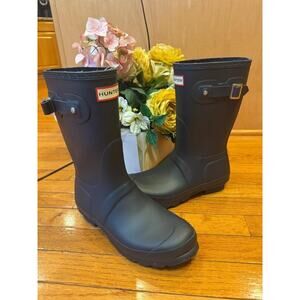 nwob Hunters Boots Women's Original BLACK Short Boots UK6 US 8 (1500